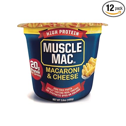 Muscle Mac | Macarrones y Queso Microondas Mega Copas, 20 ...