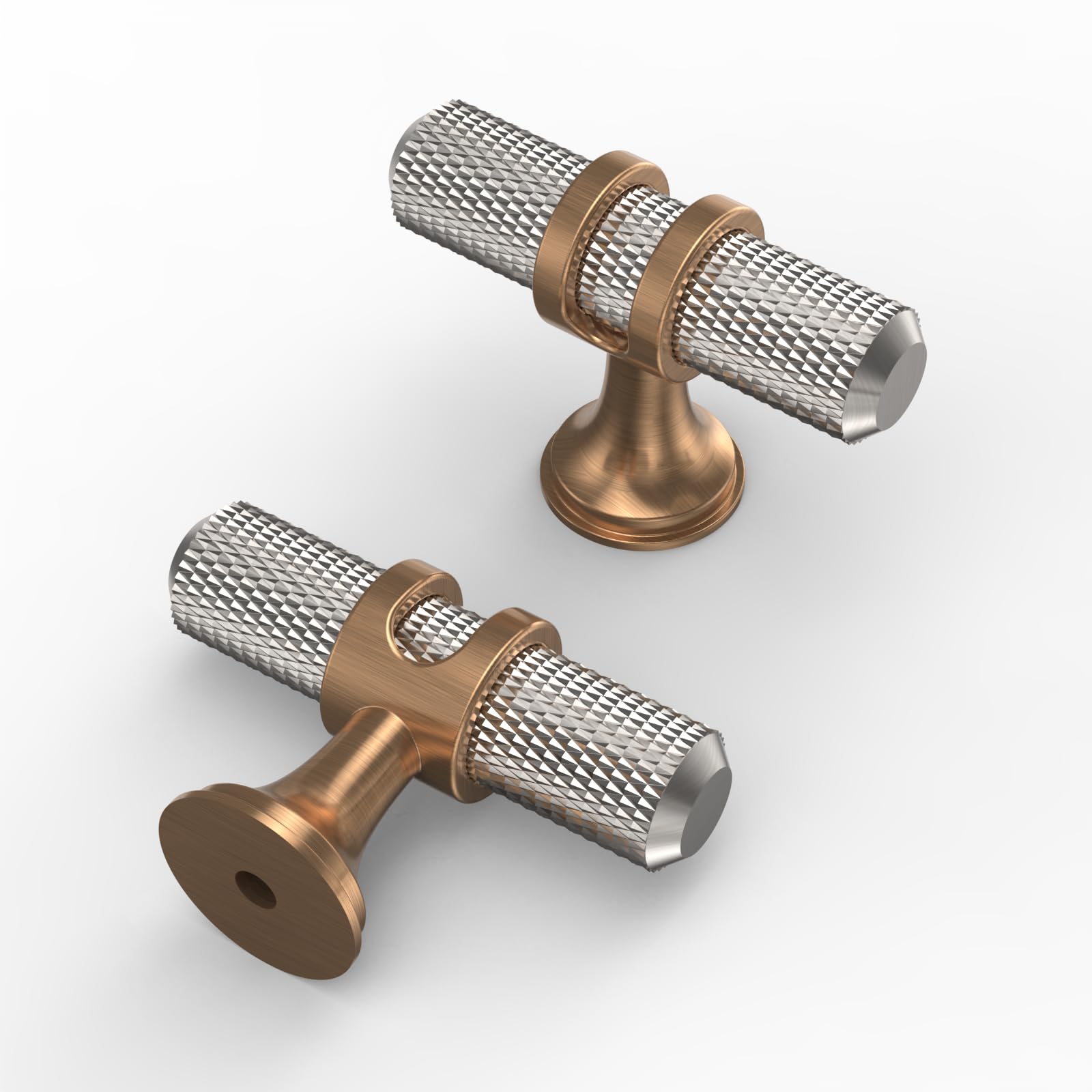 Photo 1 of Asidrama 10 Pack Brushed Satin Nickel and Champagne Bronze Kitchen Cabinet Knobs Cabinet Hardware Zinc Knobs for Dresser Drawers 4451