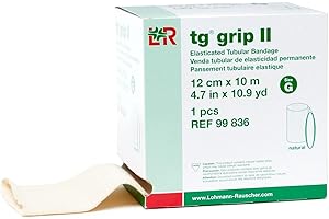 LOHMANN & RAUSCHER tg grip II Elasticated Tubular Compression Bandage, Seamless Tube Stockinette Wrap for Retention, Lymphedema, & Swelling, Natural, Size G