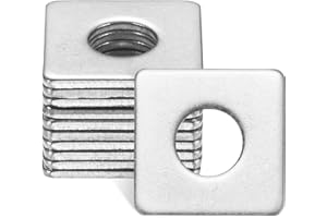 M METERXITY 10-Pack Square Washers Plate, Fit M10 Bolt Stainless Steel Gasket Flat Bearing Pad Washers for Construction/Hardware Fastener, 0.4" ID 2mm Thickness Spacer