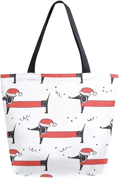 Preciosa bolsa de lona para perro salchicha para mujeres, viajes