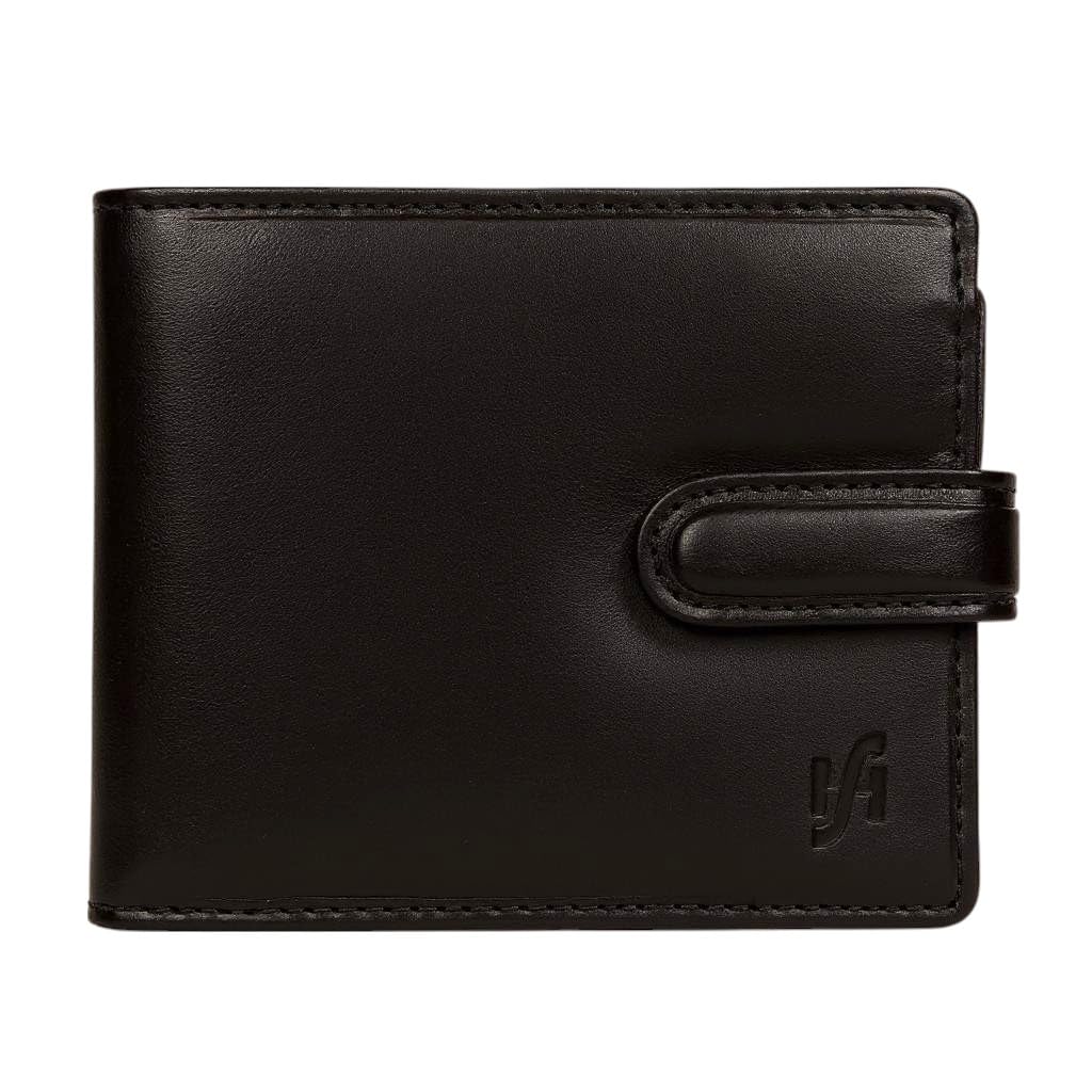 STARHIDE Essentials Slim Genuine Leather Billfold Wallet for Men – RFID Blocking, Slim Bifold Design with Coin Pocket, Gift Box Included – Classic UK Style (Model 5002) (Black Brown)