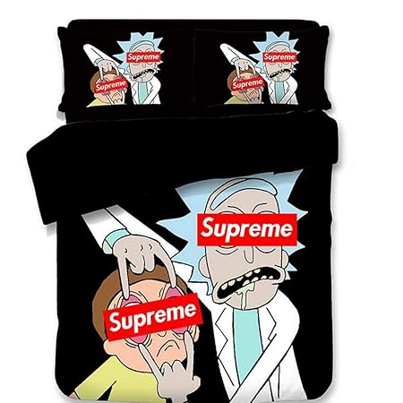 CXDM 3 Stück Bettbezug-Set 3D-Druck Dragon Ball Goku & Simpsons Muster Bettwäsche(1 Bettbezug, 2 Kopfkissenbezüge),F,King