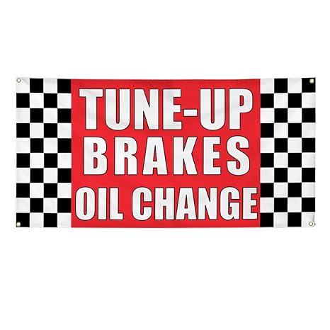 Amazon Com Vinyl Banner Sign Tune Up Brakes Oil Change 1
