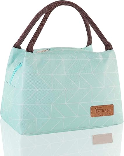 Homespon Sac Isotherme A Repas Portable Lunch Bag A Dejeuner Waterproof Avec Feuille D Aluminium Isolee Sac A Main Pliable Pour Femme Enfant A L Ecole Et Au Bureau Amazon Fr Cuisine Maison