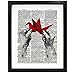 Susie Arts 8X10 Unframed Hands with One Thousand Origami Cranes Upcycled Vintage Dictionary Art Print Book Art Print Funny Art Print V066
