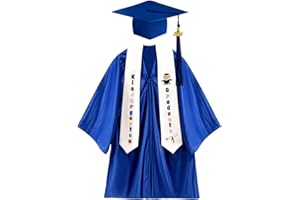 AquaVogue Kids Graduation Cap and Gown Set 2025 -Preschool Graduation Cap with Printed Stole Grad Gift