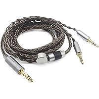 Youkamoo 4.4mm Cable Compatible for Hifiman HE4XX, HE-400i Headphones 8 Core Braided Silver Plated Replacement Audio Upgrade 