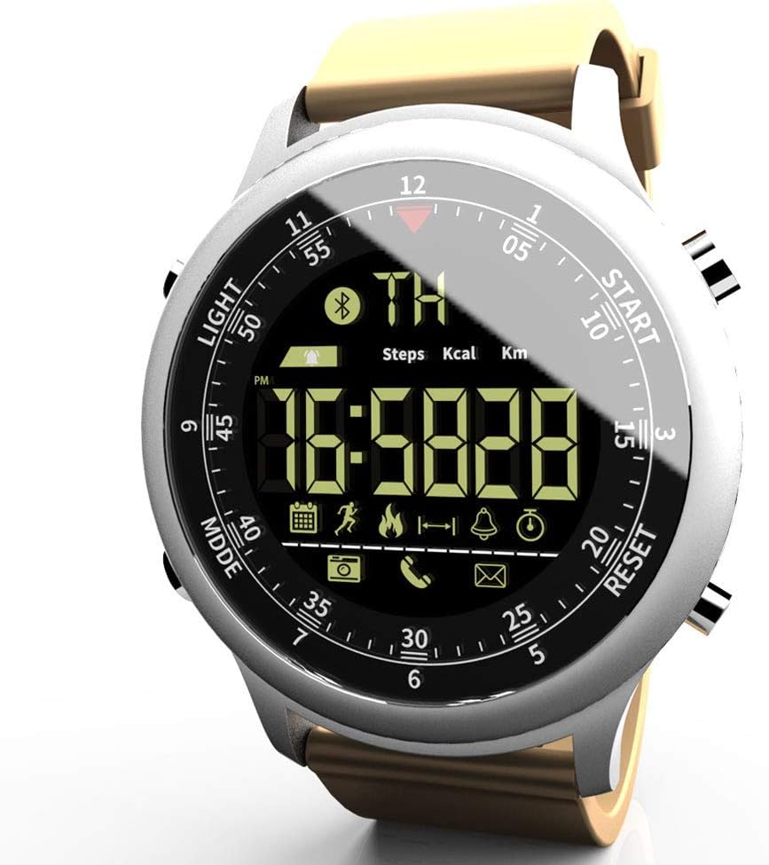 LOKMAT Sports Digital Smart Watch Women Men Waterproof Bluetooth Smart Wrist Watch, Smartwatch with Walking Calories,Remote Camera, Call/SNS/SMS Reminder for iOS and Android (Yellow-Band)