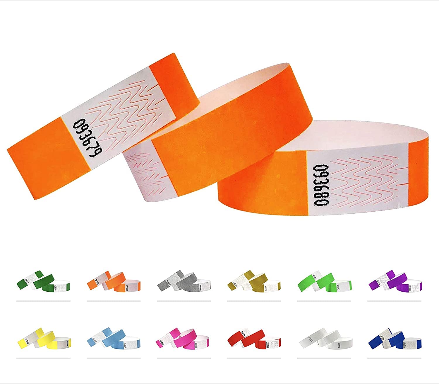 Tyvek Wristbands - 500 Pack - 3/4" Tyvek Wristbands for Events (Neon Orange)
