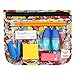 Bumkins TSA Approved Toiletry Bag, Travel Bag, Quart Zip Pouch, Clear Sided, PVC-Free, Vinyl-Free, Set of 3 – DC Comics Wonder Woman