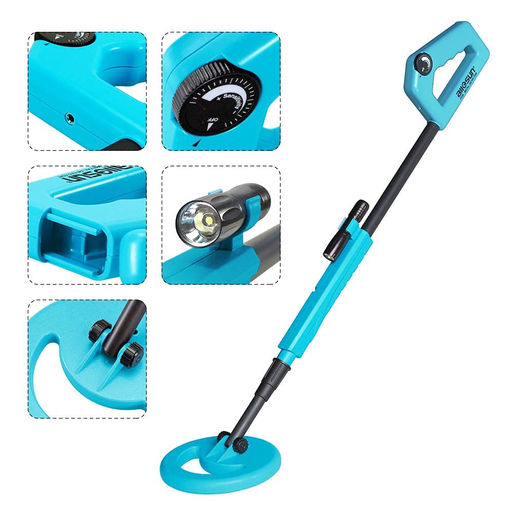 Photo 1 of allsun Handheld Junior Metal Beginner Detector Ajustable Stem 40.16 Inch,Water Proof 6 Inch Search Coil Metal Finder Exploration Tool DIY Blue