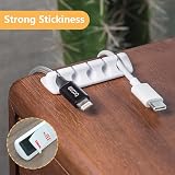 Fantasyon 5-Pack Silicone Cable Holder Clips White Self Adhesive Cord Organizer view 5