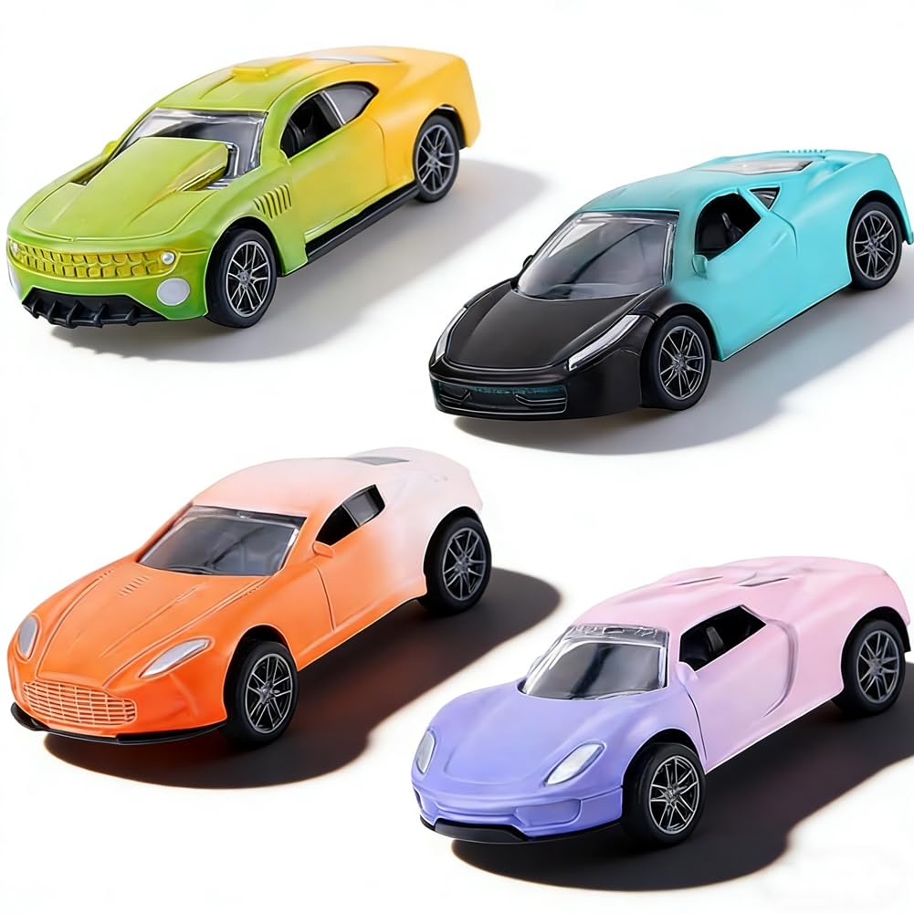 KAOVCXR Colour Changing Cars Model, 4 PCS Water-Activated Alloy Racing Toy Cars for Bath & Playtime, Alloy Car Toy, Perfect Vehicle Toys Gifts for Boys