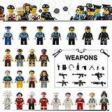 Minifigures Building Bricks Community People – Set of 24 Education Role Play Minifiugres 100% Compatible with All Major Brick Sets Birthday Gift For Kids