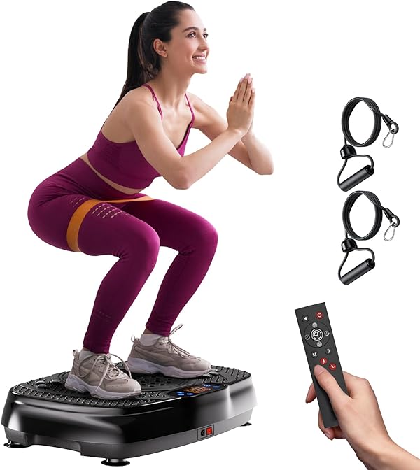 TISSCARE Vibrationsplatte,Rüttelplatte Sport für Zuhause ,Vibro Shaper mit 120 Stufen, 5 Modi & bis 400LBS - Vibrationsboard zur Fettverbrennung, Figurformung & Muskelaufbau für Damen＆Herren
