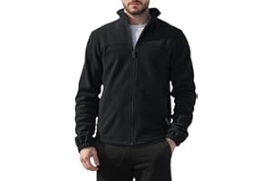 QOSOQ Mens Polar Fleece Jacket Full Zip Lightweight Casual Outdoor Jackets Stand Collar Warm Coats with Pockets