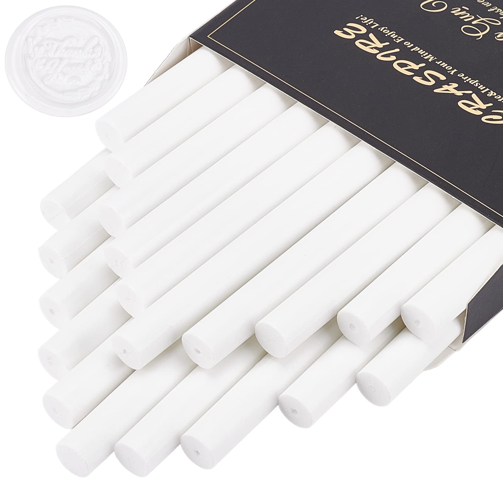 CRASPIRE 20 Pieces Glue Gun Sealing Wax Sticks 11mm for Vintage Wax Seal Stamp and Letter Invitation Cards Wine Bottle Gift Package Decoration (Ivory White)