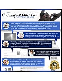 Rip Toned Lifting Straps (Pair) - Normal or Small Wrists - Bonus Ebook - Cotton Padded - Weightlifting, Xfit, Bodybuilding, Strength Training, Powerlifting