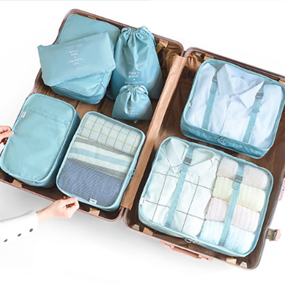 DZOZO 8 Pcs Packing Cubes for Suitcase Travel Packing Cubes Luggage Packing Organizers Suitcase Organizer Bags Travel Essential Bags Travel Accessorie