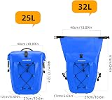 ROCKBROS 25L-32L Waterproof Bike Pannier Bag Rear Rack Bag Blue view 7