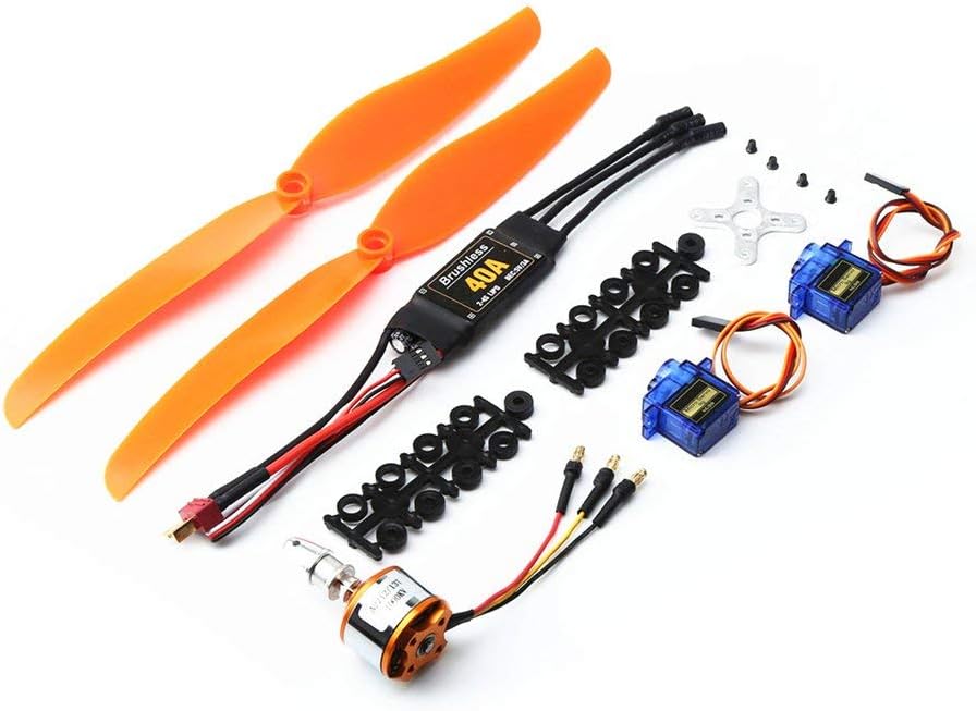 1000KV Brushless Motor 40A ESC SG90 9G Micro Servo 1060 Propeller RC Drone Set for RC Fixed Wing Plane Helicopter