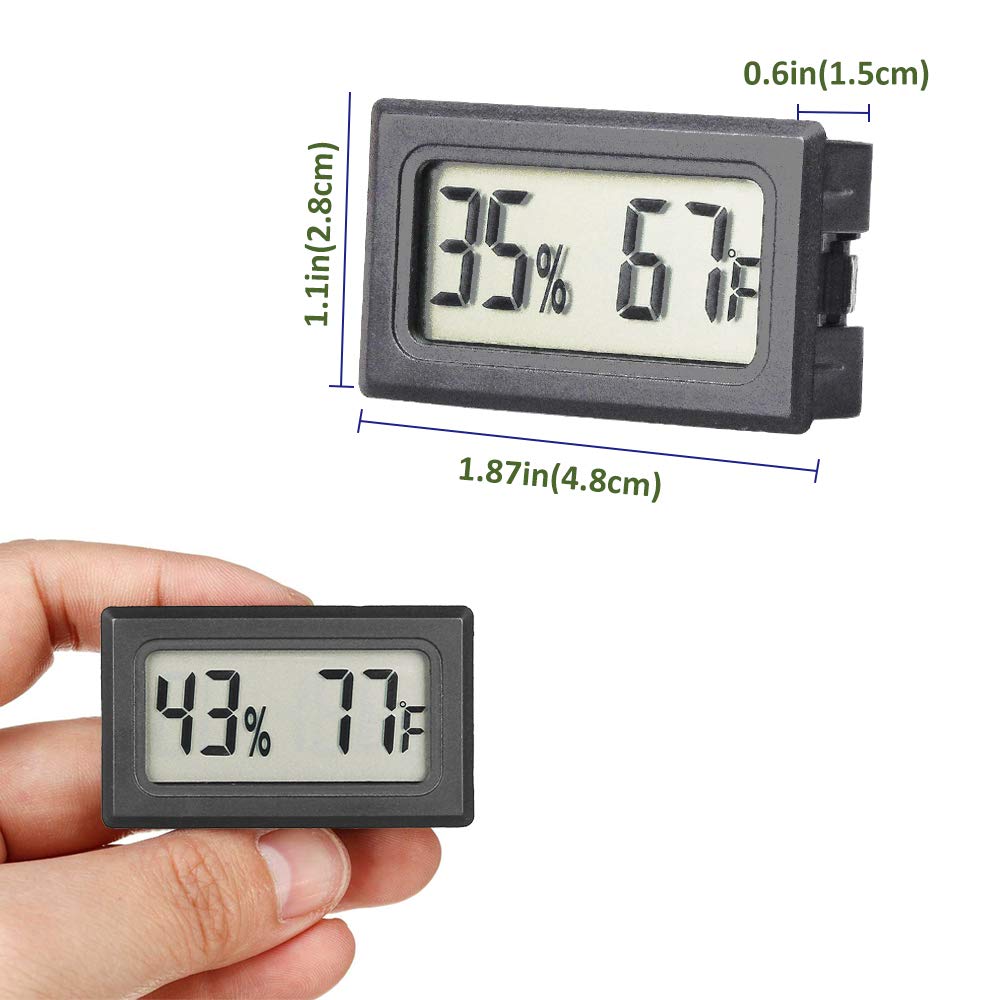 Quiklet Mini Digital Electronic Temperature Humidity Meters Gauge for Incubators Reptile and Humidors LCD Display Fahrenheit (℉) (1 Pack)