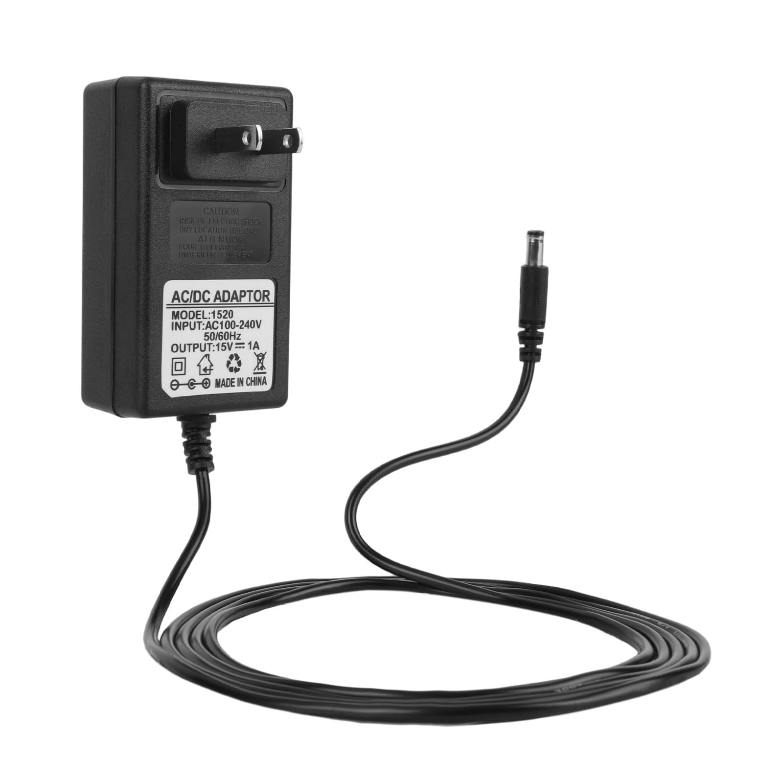 Photo 1 of 15V 1A Power Cord Compatible with Self-Cleaning Cat Litter, 2m/6.6ft Long 5.5x2.1mm/0.22x0.08in DC Jack Power Supply for Self-Cleaning Cat Litter Boxes