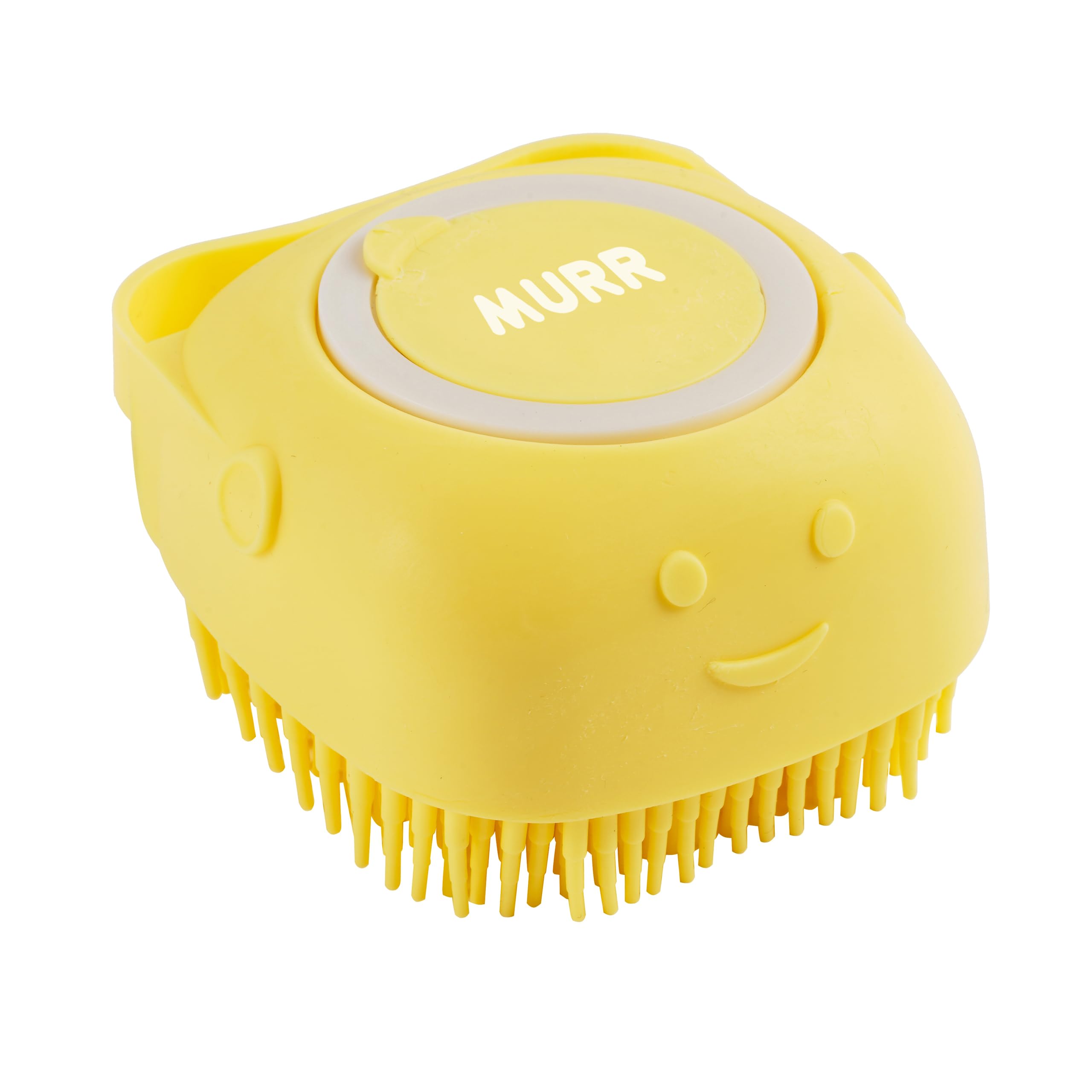 pet shampoo brush, silicone bathing tool for dogs and cats, grooming bath brush, dog washing equipment, yellow