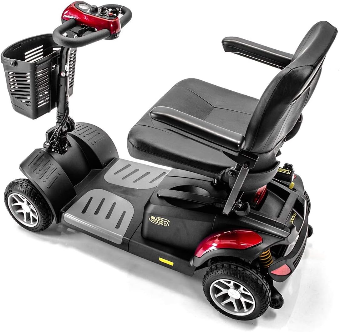 BUZZAROUND EX Extreme 4-Wheel Heavy Duty Long Range Travel Scooter, Red, 18-Inch Seat: Health & Personal Care