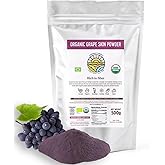 Organic Powder - Blend in Smoothies, Cakes, High Fiber Content, Made w/Cold-Pressed Natural Ingredients, Gluten-Free, All Purpose, Antioxidants Rich - Certified USDA (1.1 Lbs, Grape Skin (Pack of 1))