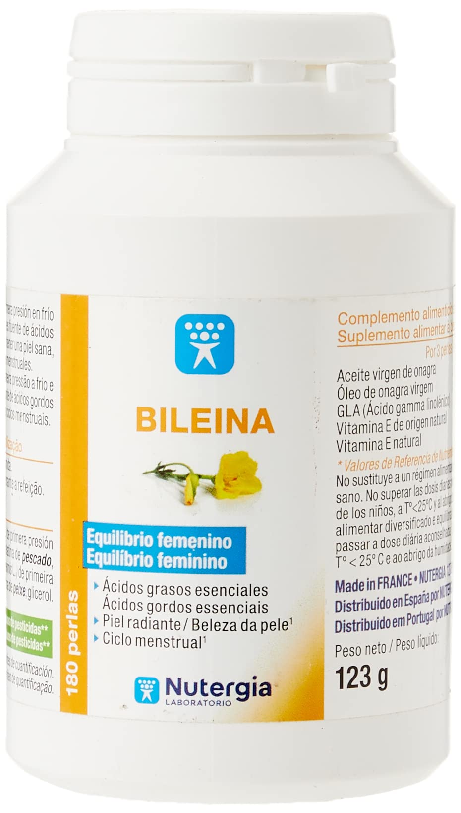 Nutergia BILEINA 180perl NUTERGY, Black/White, Estandar