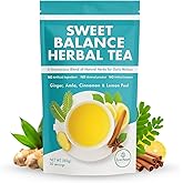 Zyzven Naturals Sweet Balance Herbal Tea - Ginger, Amla, Cinnamon, Lemon Peel Blend - 30 Servings, 80g Loose Leaf Tea for Daily Wellness & Blood Sugar Support Tea
