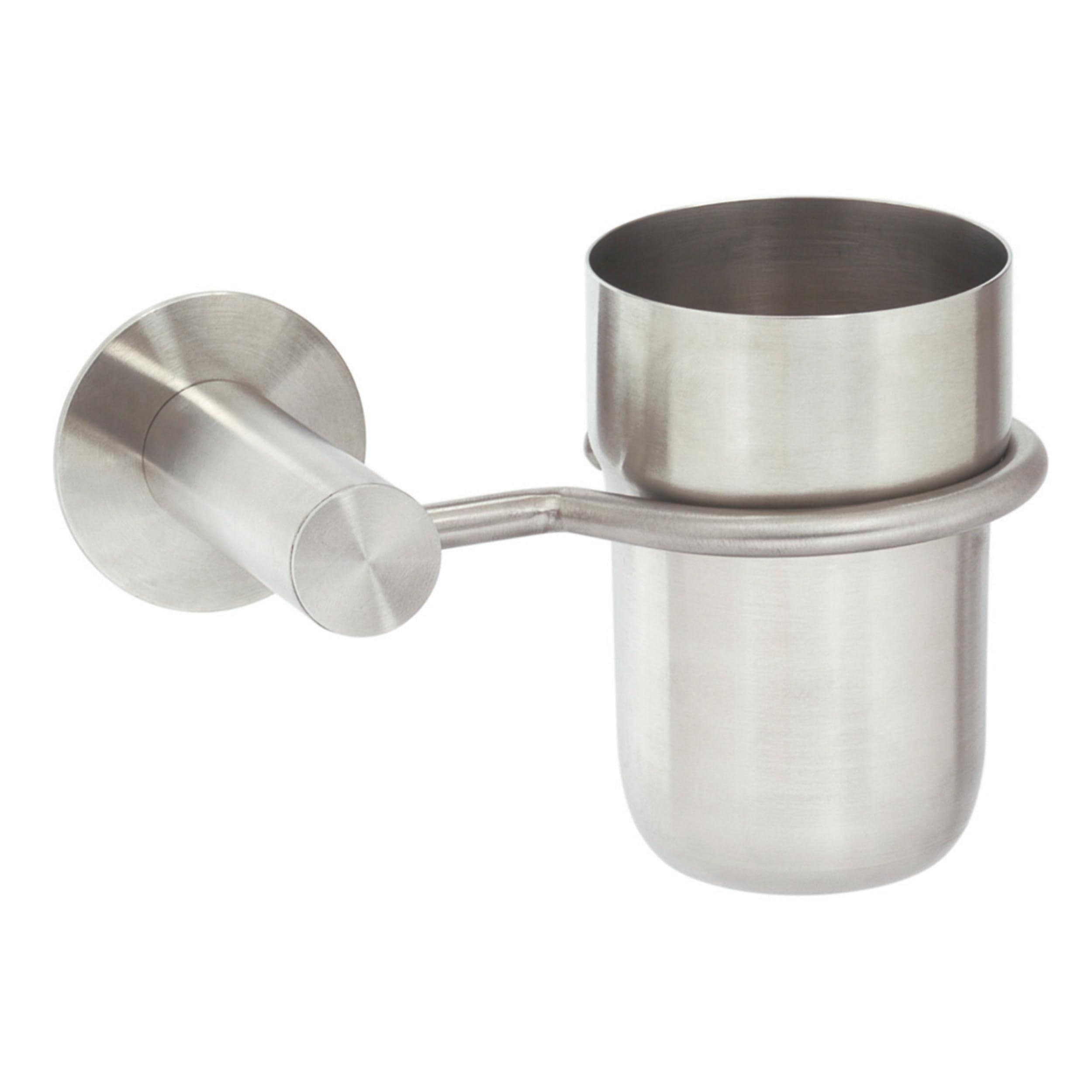 MSV Wall Toothbrush Holder of Stainless Steel Mat, Silver