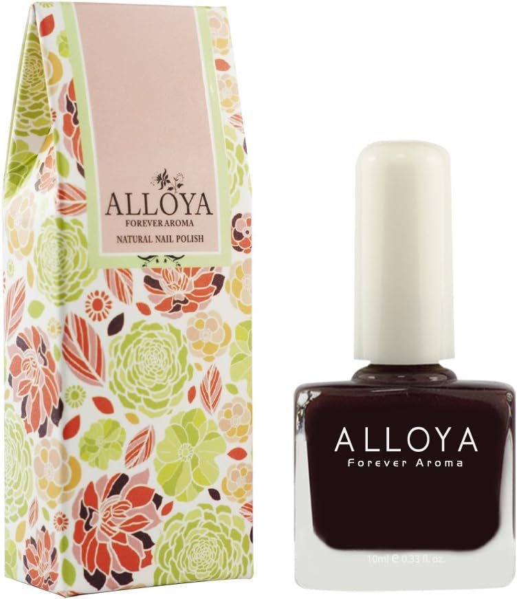Alloya Natural Non-Toxic, Five-free, Vegan formula Nail Polish, Peel Off & floral scented,016 Carbon Dioxcide