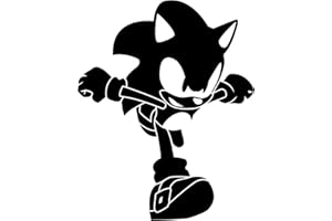 TPJD VENTURE Sonic Hedgehog Running 5.5" Tall Japan Video Game Icon Logo Custom Die Cut Decal - Black Color