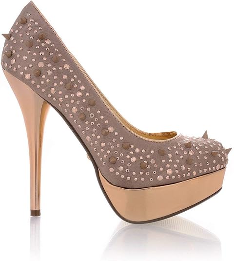 rose gold studded heels