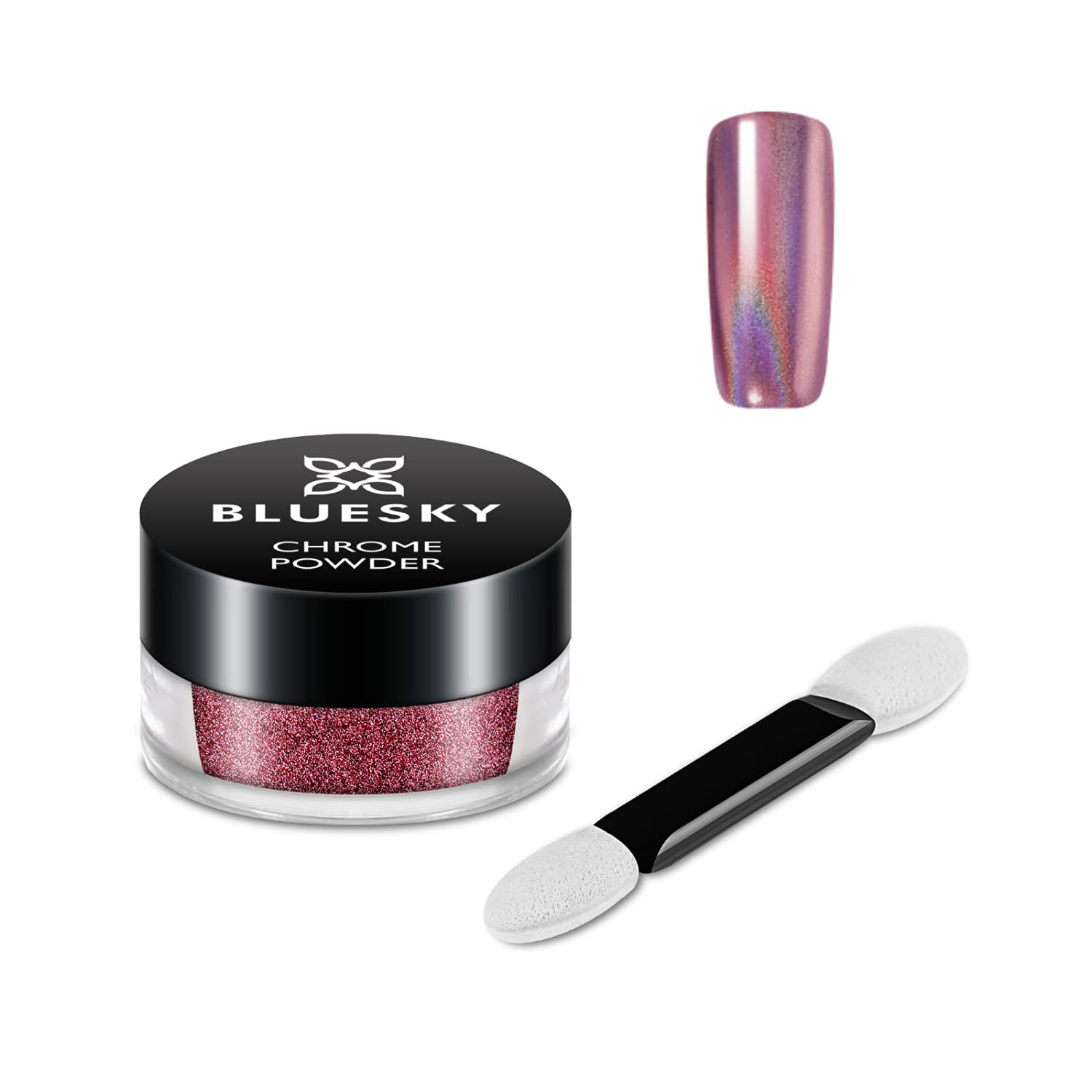Bluesky Chrome Nail Powder Kit With Applicator Brush Metallic Gel Nail Art Pink 5g