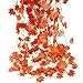 NAHUAA 12PCS Silk Fall Leaves Garland 90Feet Artificial Autumn Maple Leaves Garland with Full Foliage for Fall Wedding Centerpiece Fireplace Porch Thanksgiving Decorations