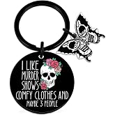 EoffIvan Sugar Skulls Gifts For Women Halloween Keychain Spooky Gift Gothic Keychain Witchy Gifts For Women