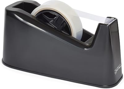 Rapesco 1695 Heavy Duty Tape Dispenser 500 with 1 Clear Tape Roll Black