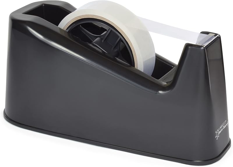 Rapesco 1695 Heavy Duty Tape Dispenser 500 with 1 Clear Tape Roll Black