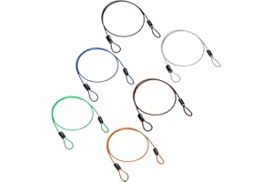 M METERXITY 6-Pack Security Cable Lock, 3.28FT PVC Coated Steel Luggage Lock Wire Rope with Double Loop for Outdoor Travel/Ga