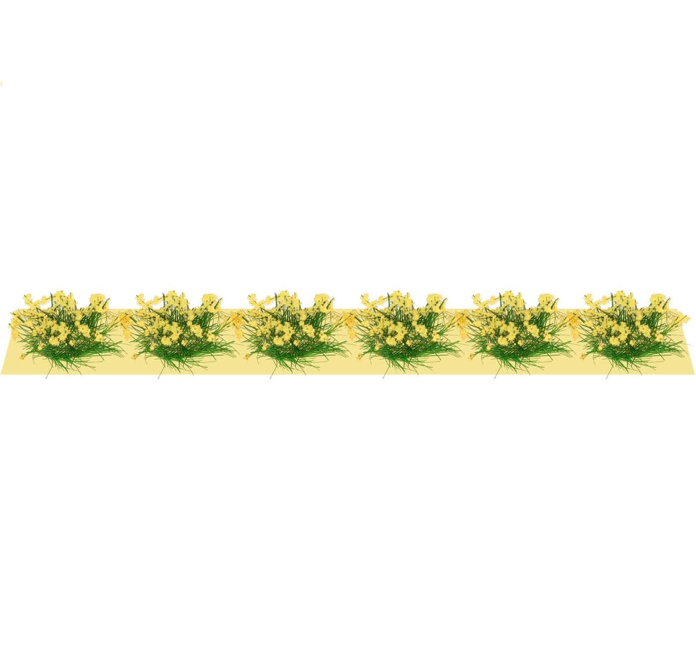 zalati Mini Grass Brush 49pcs/ Set Mini Brushwood with Flowers for Sandbox Building Model Scene Decoration - Yellow
