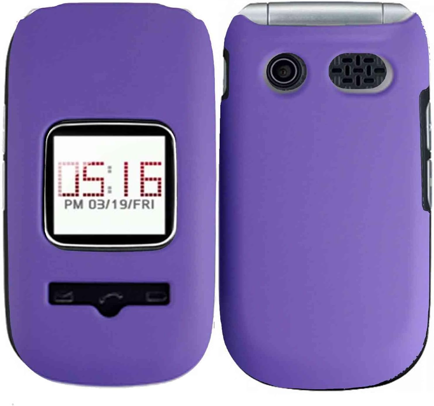PANTECH BREEZE 3 III P2030 Rubberized Texture Purple Protector Case