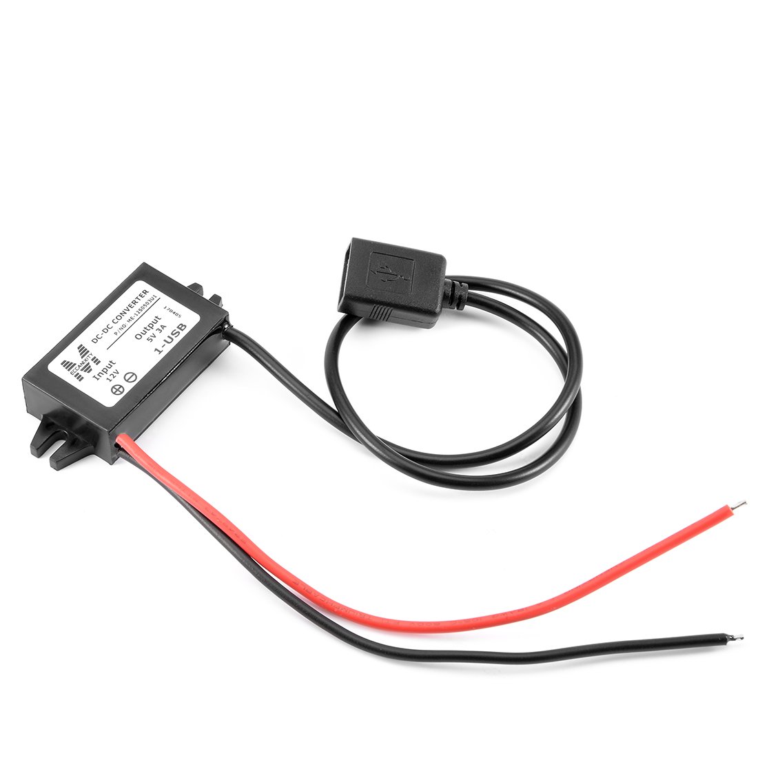 Photo 1 of uxcell Power Converter Regulator DC 12V to DC 5V 3A 15W Waterproof Voltage Convert Transformer USB Connector Cable