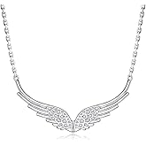 Zepmais S925 Sterling Silver Guardian Angel Wings Pendant Necklace For Women-Mother's Day Birthday Jewelry Gifts For Her-Hypoallergenic Necklace For Love Ones