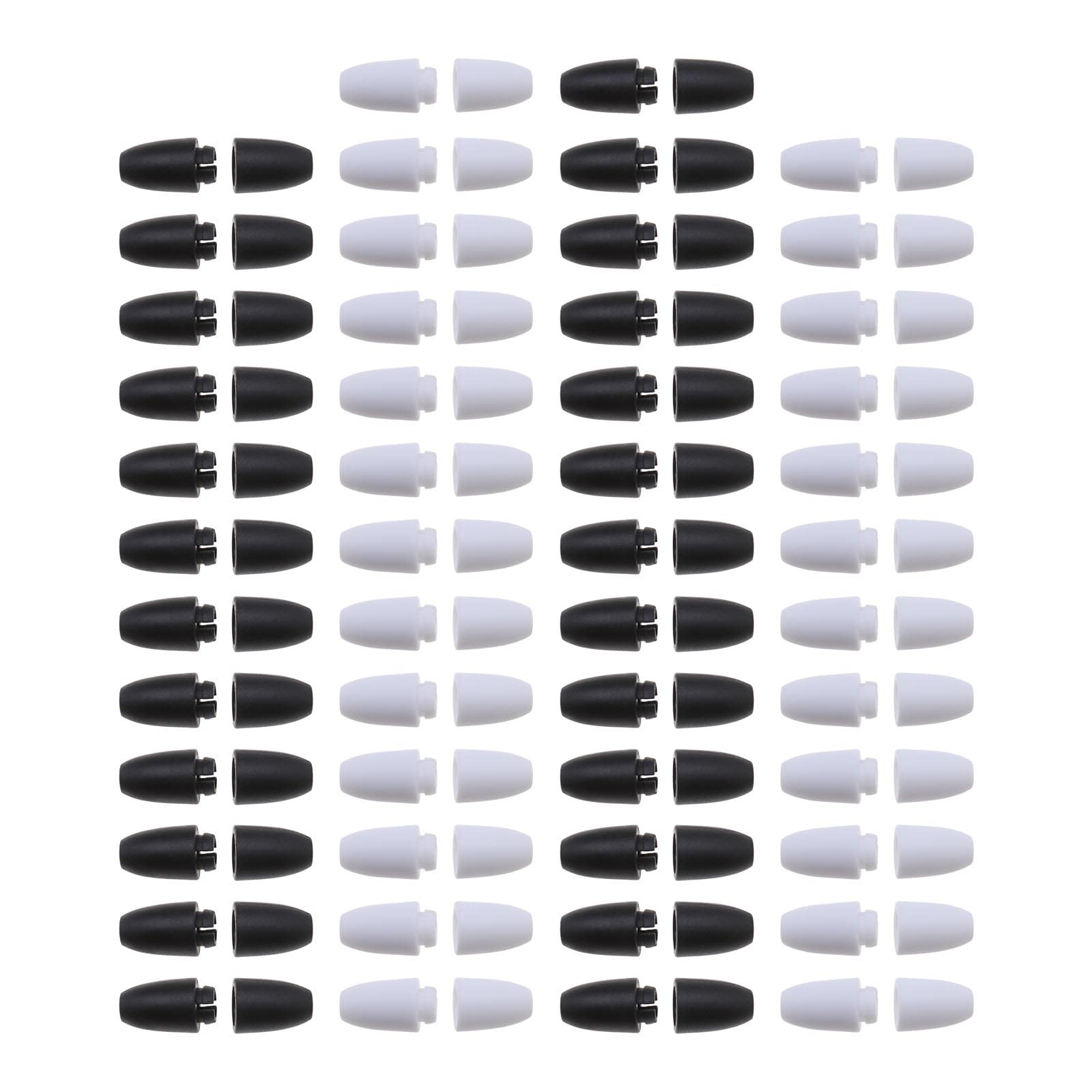 OTOTEC 100PCS Plastic Breakaway Safety Buckle Clasp Bead Barrel Connectors for Necklace Bracelet Jewelry DIY Craft Making 50PCS Black & 50PCS White