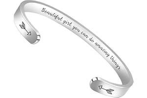 Btysun Bracelets for Women Mothers Day Bracelet Gifts from Daughter Inspirational Gifts for Women Graduation Gifts for Her Motivational Birthday Cuff Bangle Friendship Personalized Mantra Jewelry…