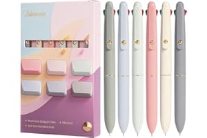 Ddaowanx Multicolor Pens, 4-in-1 Colored Ballpoint Pen 0.5mm Fine Point Smooth Writing,Nurse Accessories for Work,Gifts for Teen Girls,6-Count